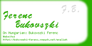 ferenc bukovszki business card